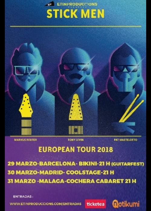 The Stickmen, el trío de rock progresivo, dará tres conciertos en España