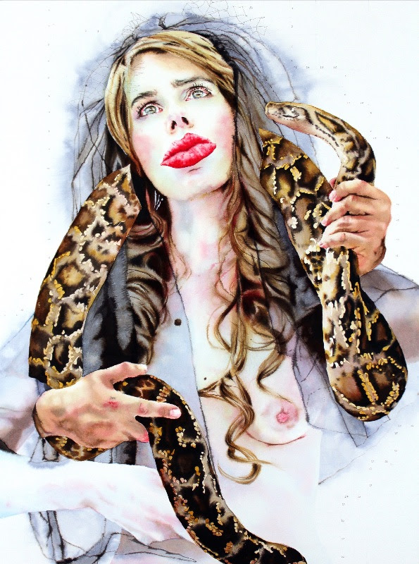 Hanna Nitsch. Eva Reloaded 1. 2018 tinta y grafito sobre papel, 100,5 x 75 cm