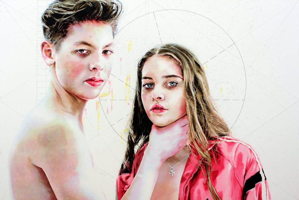 Hanna Nitsch. Redux 3. 2017 tinta y grafito sobre papel y marco de madera, 149 x 222 cm