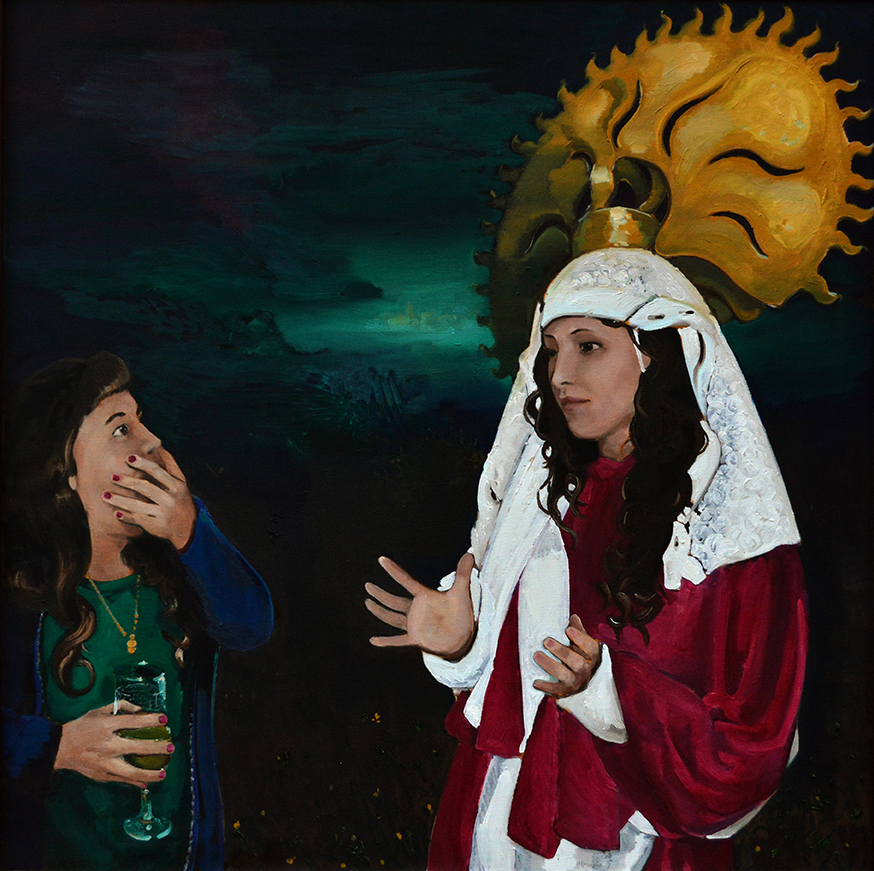 Aparición Mariana, 2012. Óleo sobre lienzo, 116 x 116 cm
