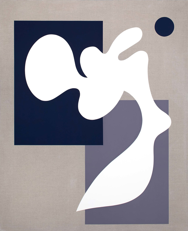 BLACK AND WHITE IS WRITING, 2021 Temple sobre lino 160 x 130 cm