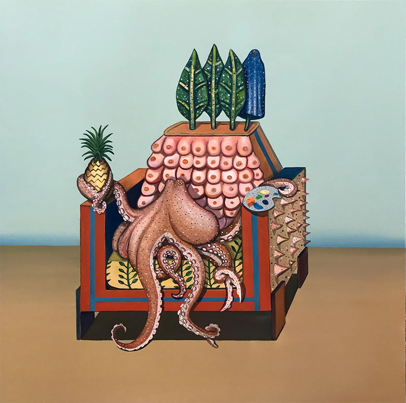 ARMCHAIR FINALE (Sillón Final), 2022 Óleo sobre lienzo 100 x 100 cm